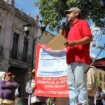 Marcha de maestros y padres de familia en contra de las reformas en Jerez