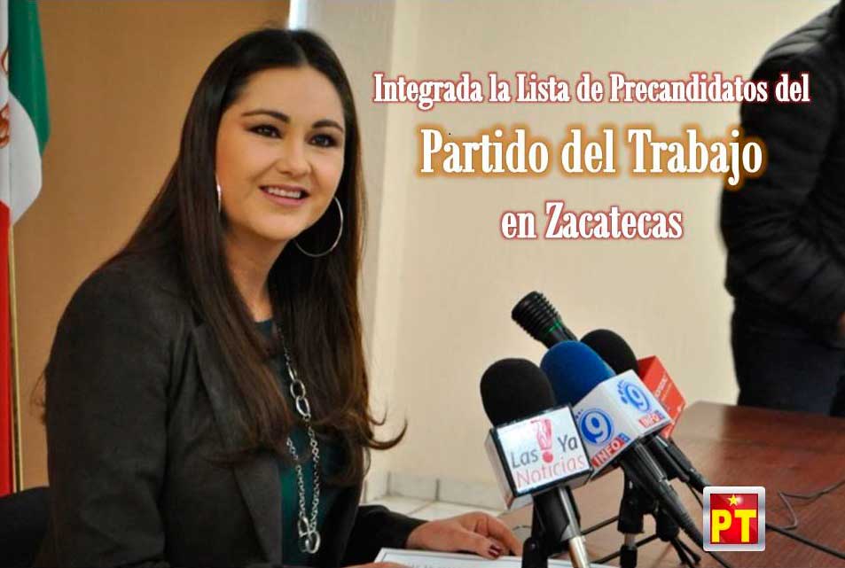 Integrada la lista de precandidatos del PT en Zacatecas