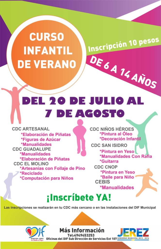 DIF Jerez invita a los curso infantiles de verano