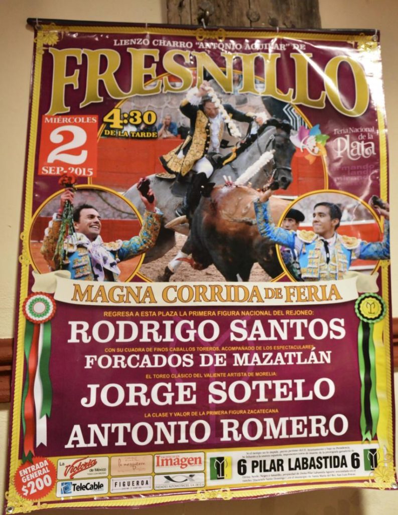 Cartel Taurino de la FENAPLA 2015 en Fresnillo