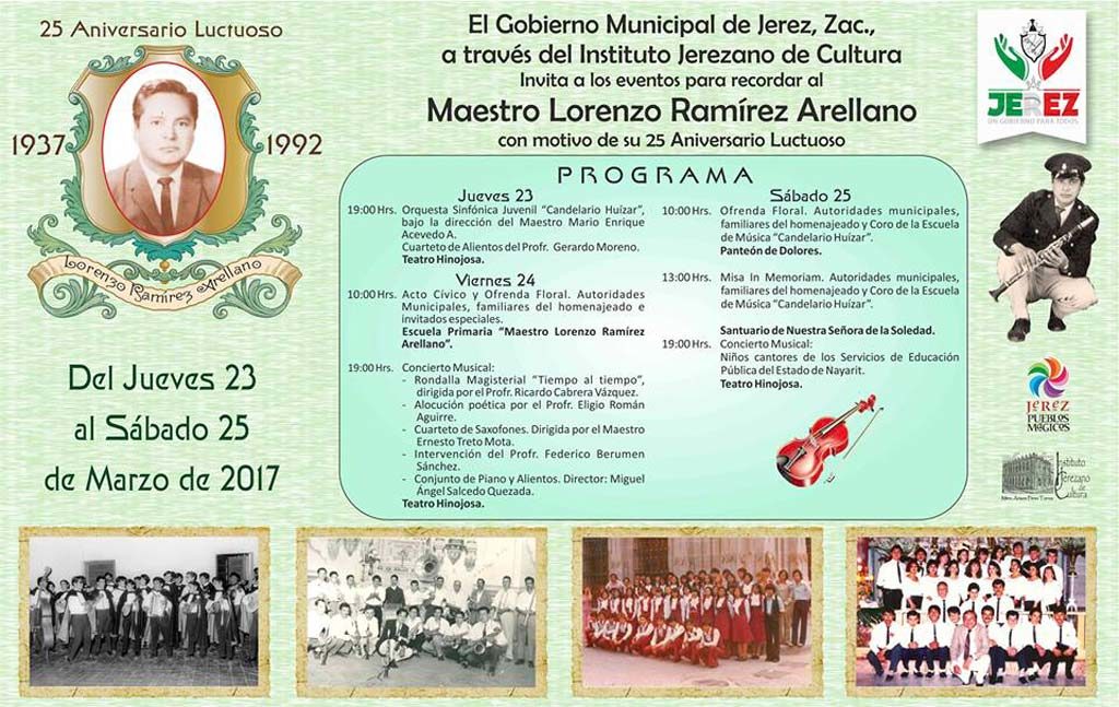 Ayuntamiento rinde homenaje al maestro Lorenzo Ramírez Arellano por su 25 aniversario luctuoso