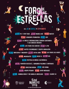 Programa Palenque y Foro de las Estrellas Feria Nacional de San Marcos 2019